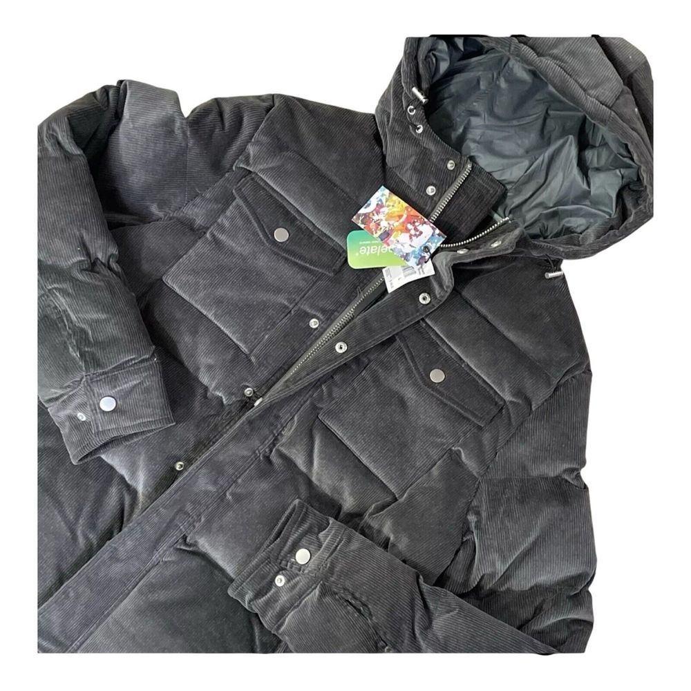 Men's NWT Robert Graham Large‎ Gray Stormy Hooded Coat Zipped Pockets Warm
